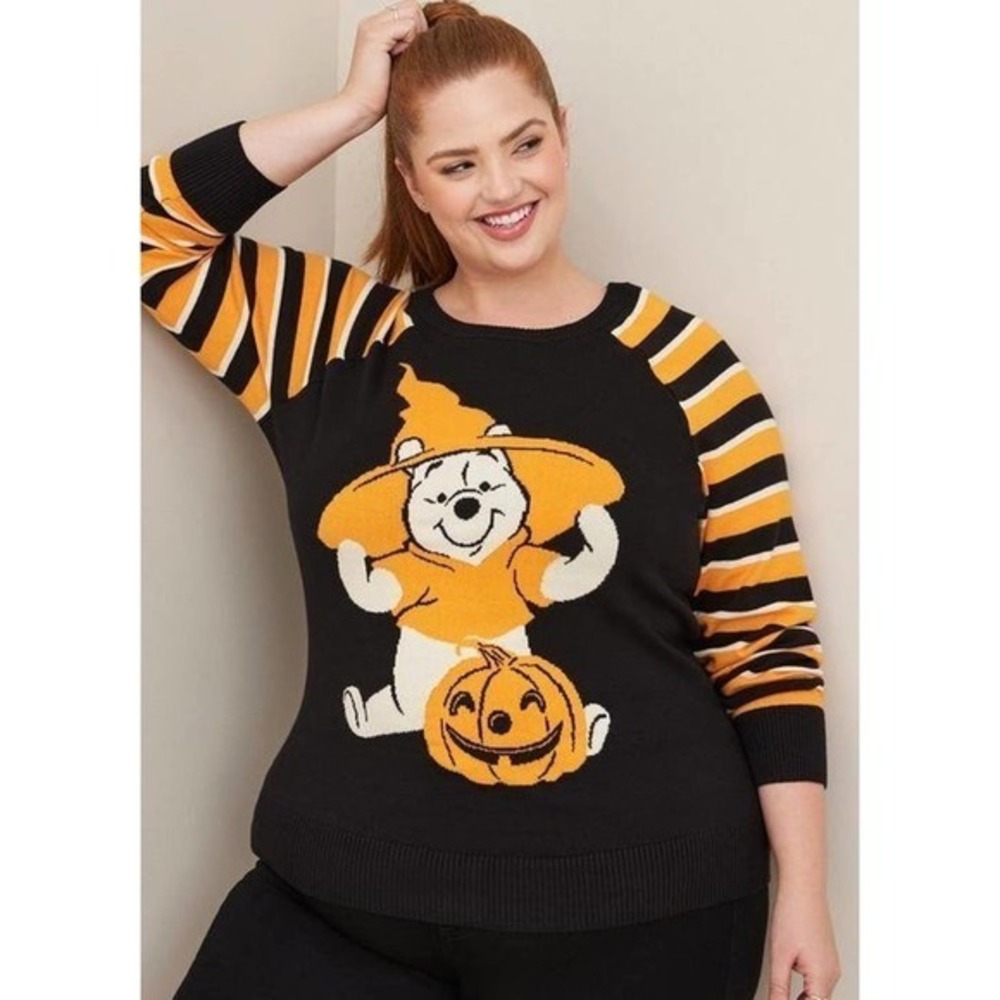 New Torrid 4 (4X 26) Disney Winnie the Pooh Halloween WITCH Pullover Sweater Top